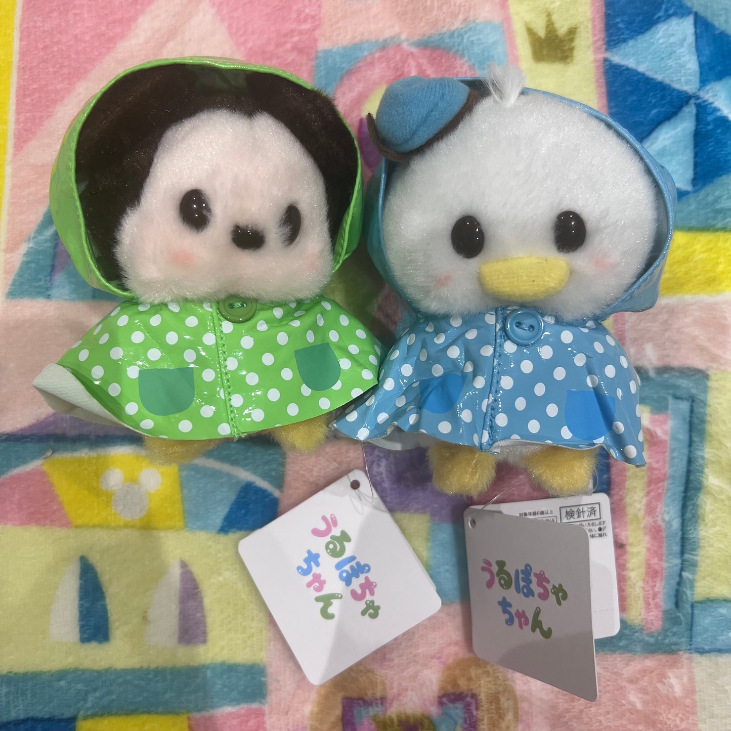 Disney Poncho Mickey Mouse and Donald Duck, Winnie the Pooh Ufufy plushes