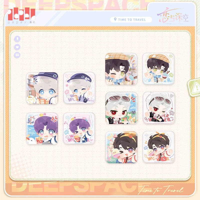 PREORDER - Love and Deepspace Time to Travel Series Mini Badge set - dispatch July 2026