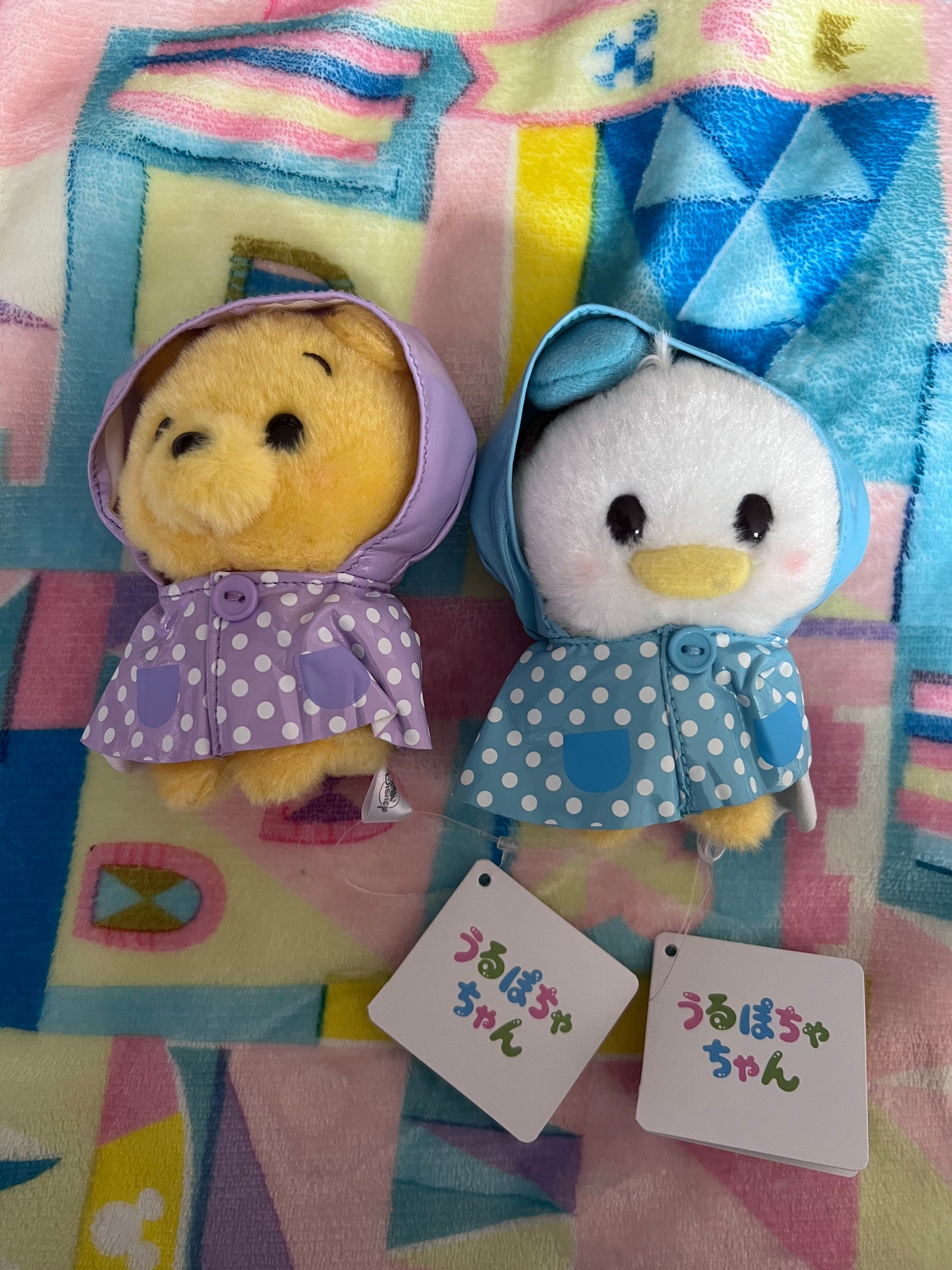Disney Poncho Mickey Mouse and Donald Duck, Winnie the Pooh Ufufy plushes