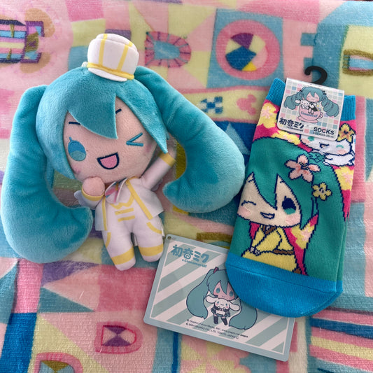 SALE - Miku x Sanrio Cinnamoroll Small Plush and socks