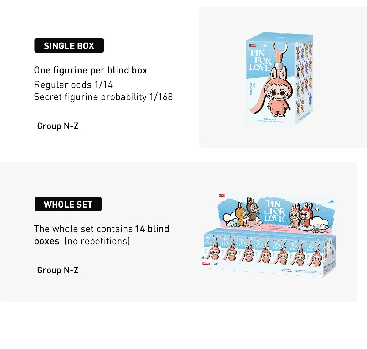 IN STOCK -  Labubu The Monsters Pin for Love N-Z Blind Box from Pop Mart