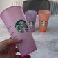Starbucks Colour Changing Plastic Cups with rainbow color straws